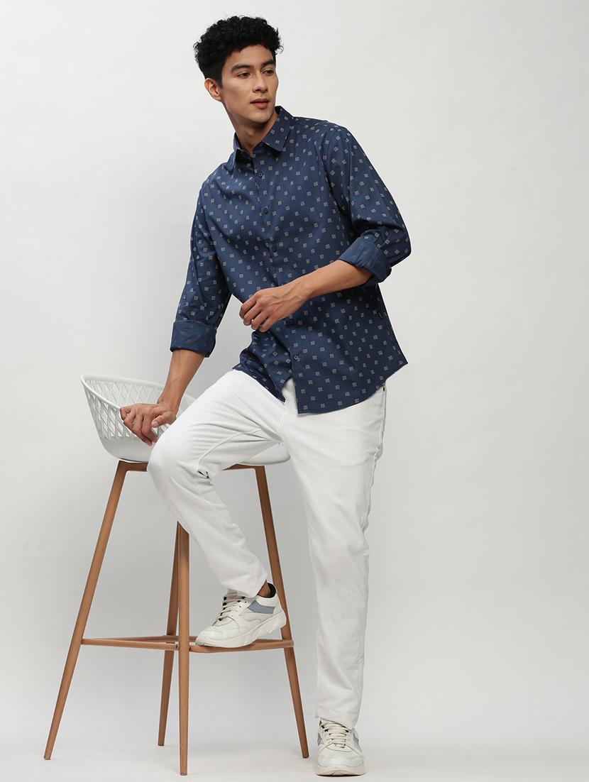 mens geometric casual shirt - 20325529 - Standard Image - 4