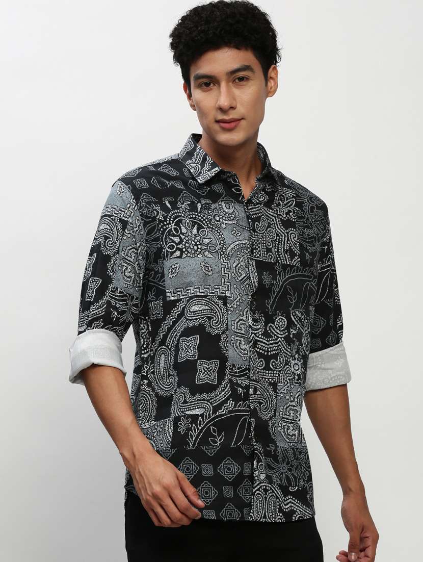 mens paisley casual shirt