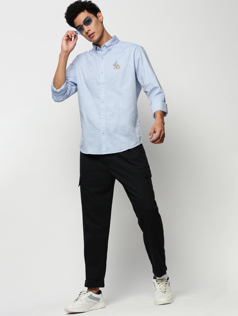 mens solid casual shirt - 20325536 - Standard Image - 4