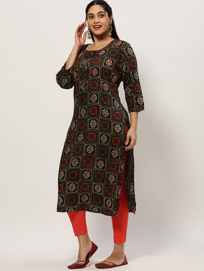 multi colored straight kurta - 20325603 -  Standard Image - 1