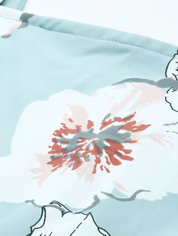 light blue floral print ruffled dress - 20325623 - Standard Image - 4