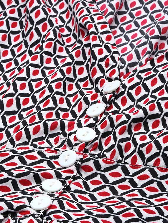 multi color geometric print fit & flare dress - 20325625 - Standard Image - 4
