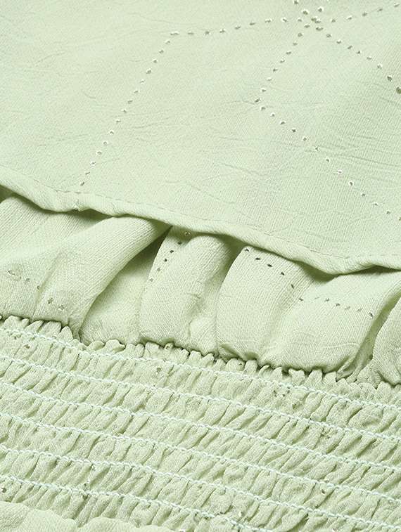 pastel green self design fit & flare dress - 20325627 -  Standard Image - 4