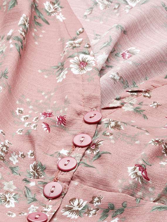 mauve floral fit & flare dress - 20325631 -  Standard Image - 4