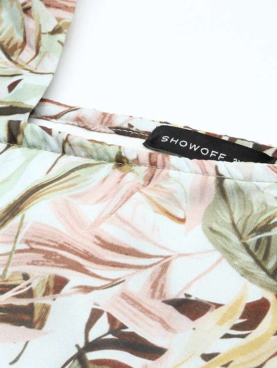 white tropical print a-line dress - 20325632 -  Standard Image - 4