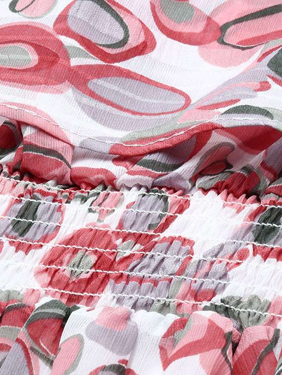 pink printed round neck a-line dress - 20325636 -  Standard Image - 4