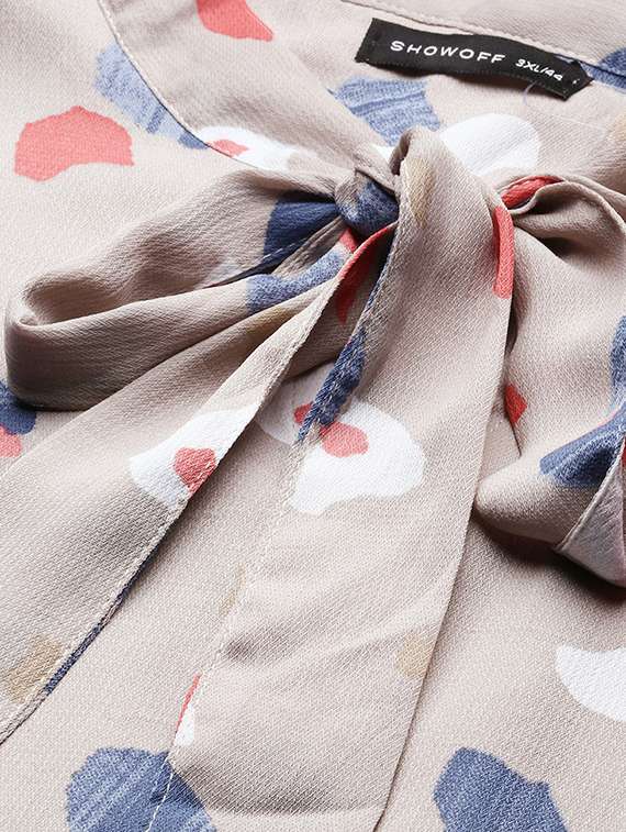 grey printed a-line dress - 20325639 -  Standard Image - 4