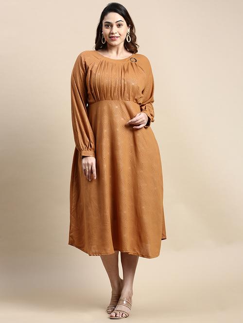 bronze geometric a-line dress - 20325652 -  Standard Image - 0