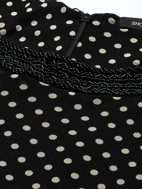 black polka dots a-line dress - 20325657 -  Standard Image - 4