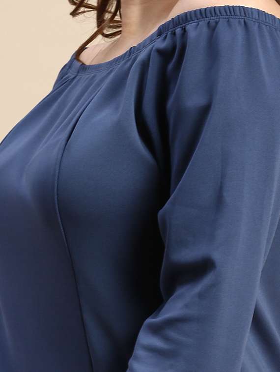 blue solid shift dress - 20325676 - Standard Image - 4