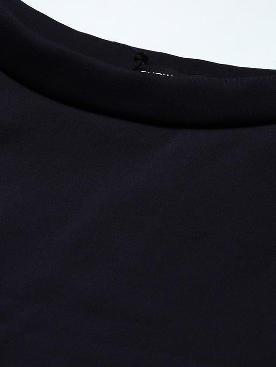 navy blue solid sheath dress - 20325683 - Standard Image - 4