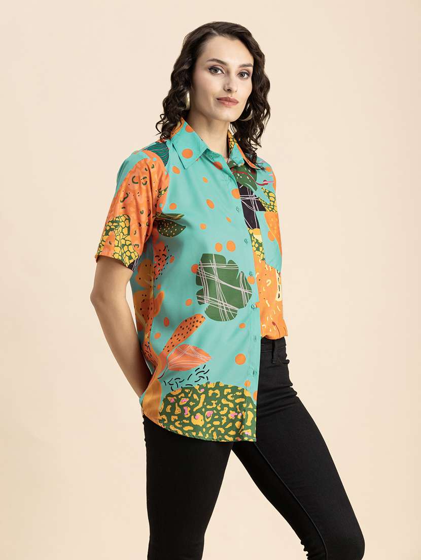 women multi colored crepe regular shirt - 20325774 -  Standard Image - 1