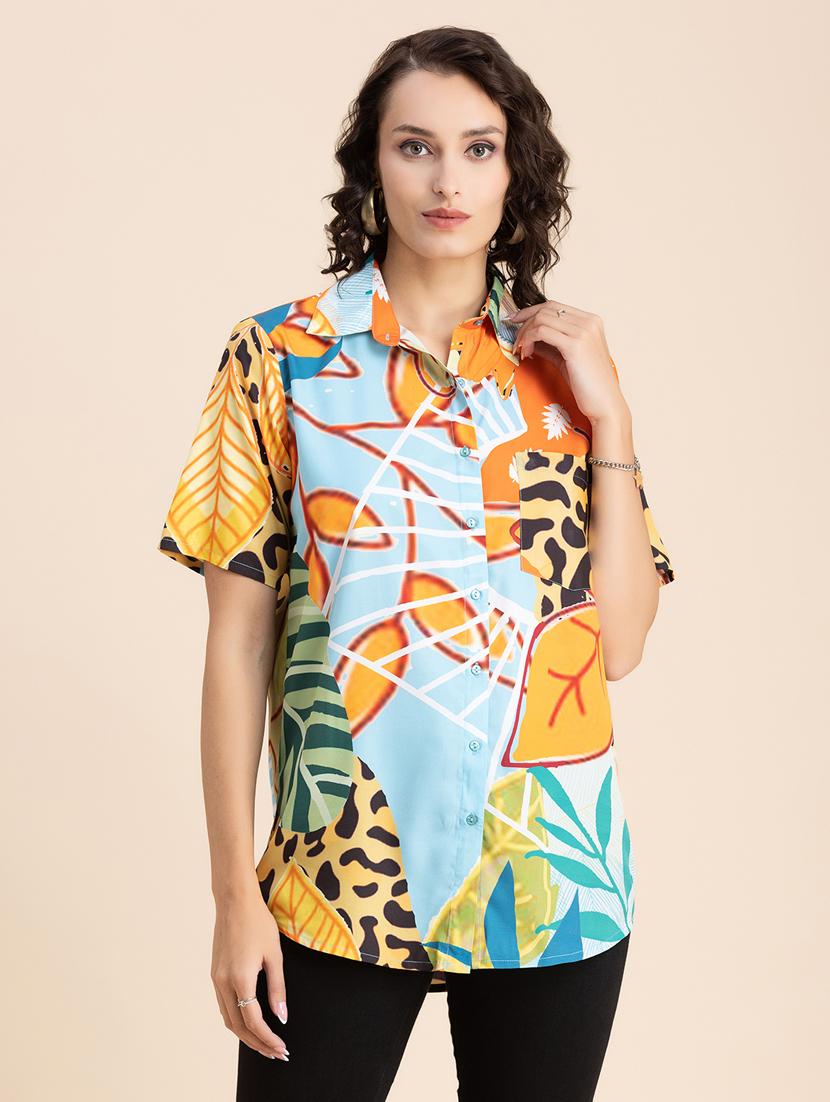 women multi color printed crepe regular shirt - 20325775 -  Zoom Image - 0