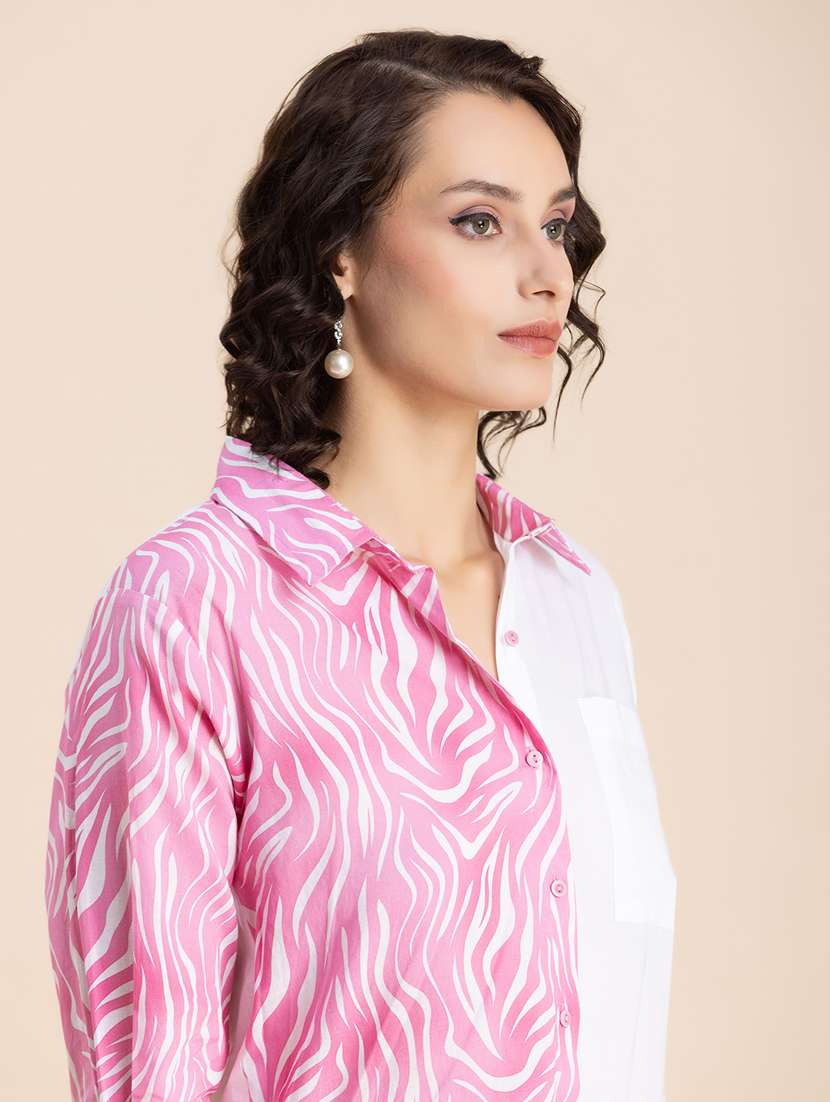 pink & white printed regular shirt - 20325782 - Standard Image - 4