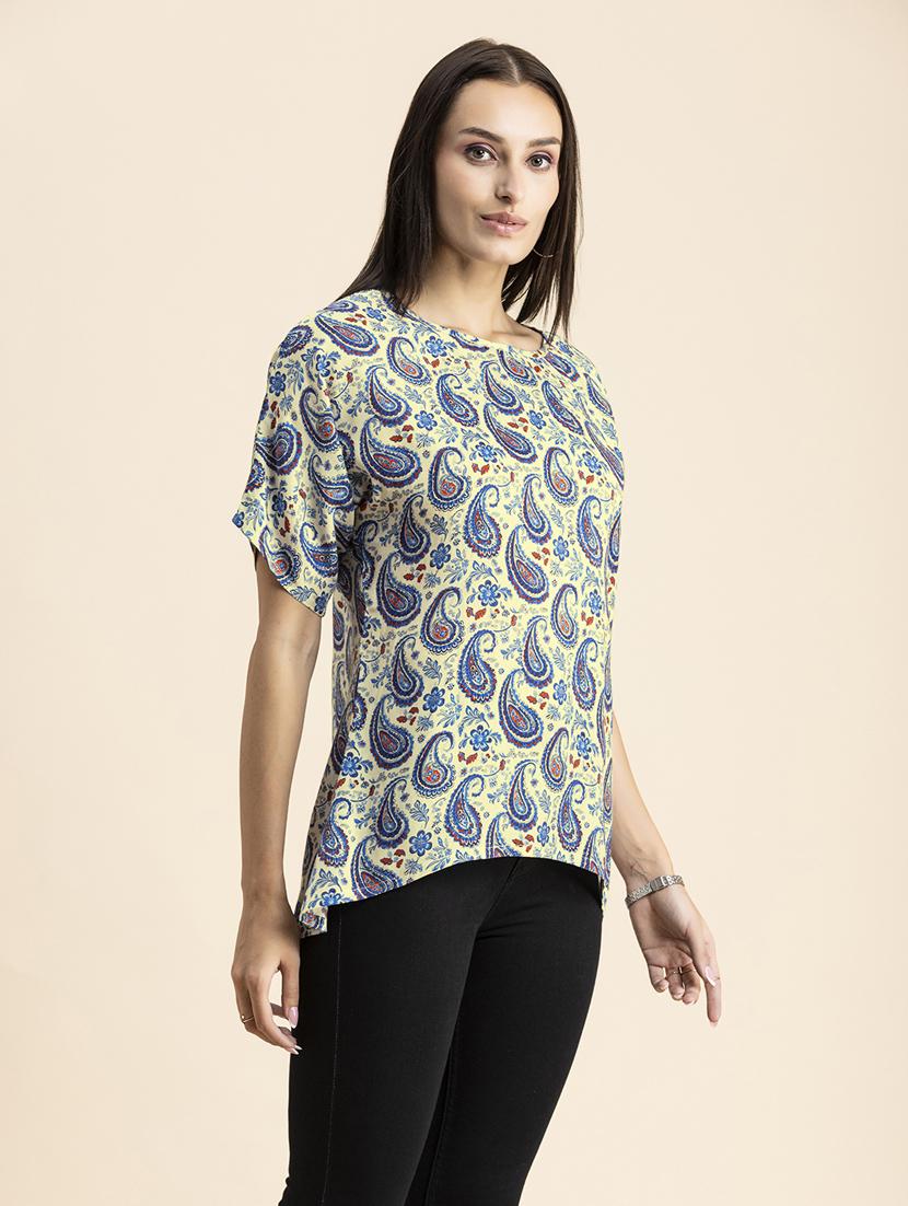 white rayon highlow top - 20325796 -  Standard Image - 1