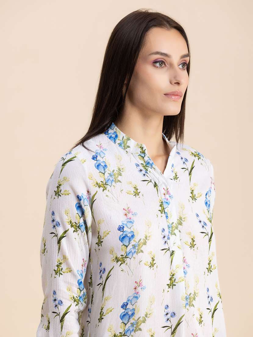 white floral print high low top - 20325813 -  Standard Image - 4