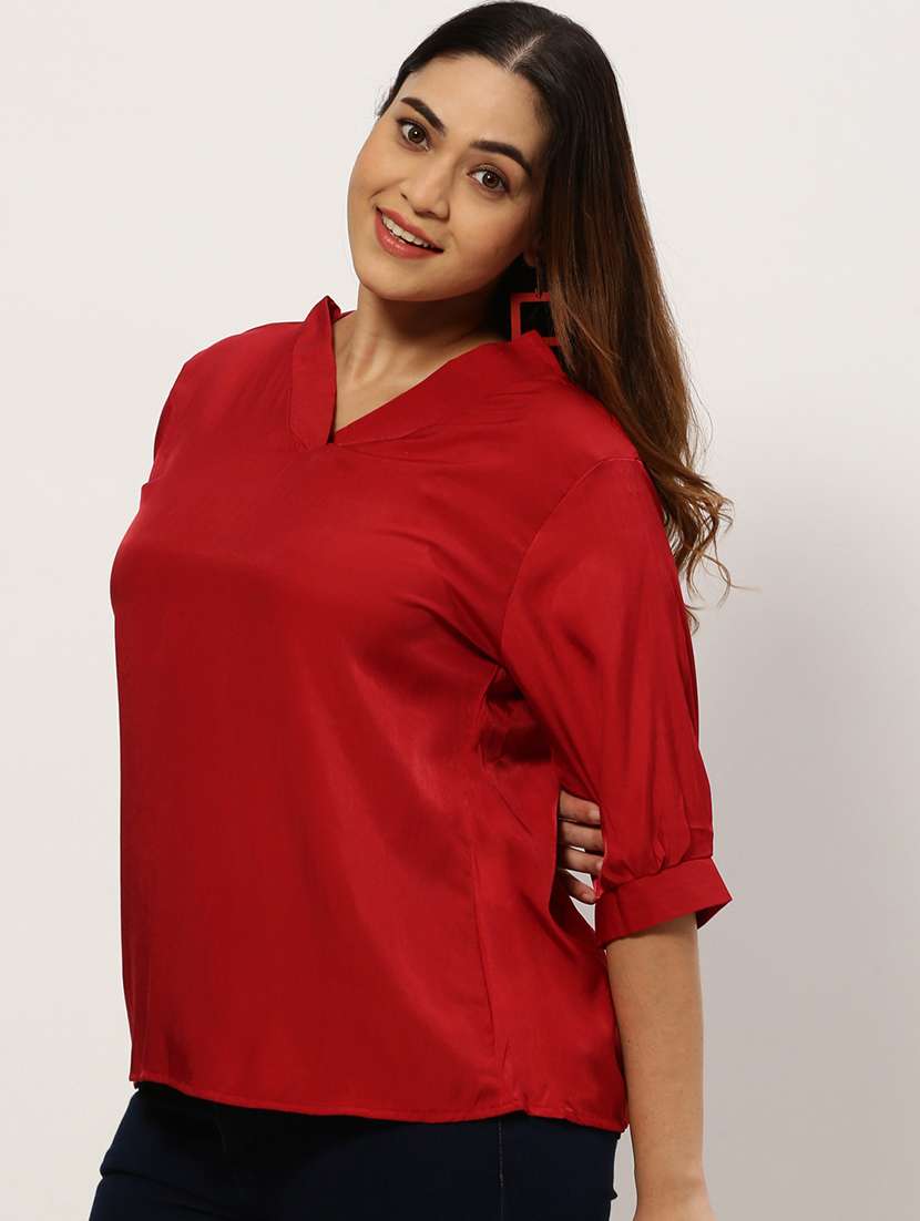 red solid straight top - 20325864 -  Standard Image - 1
