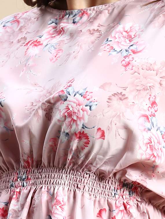 pink floral peplum plus top - 20325885 -  Standard Image - 4