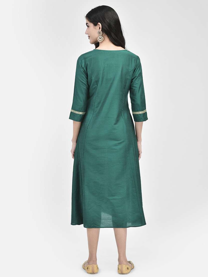 green colored a-line kurta - 20325950 -  Standard Image - 4