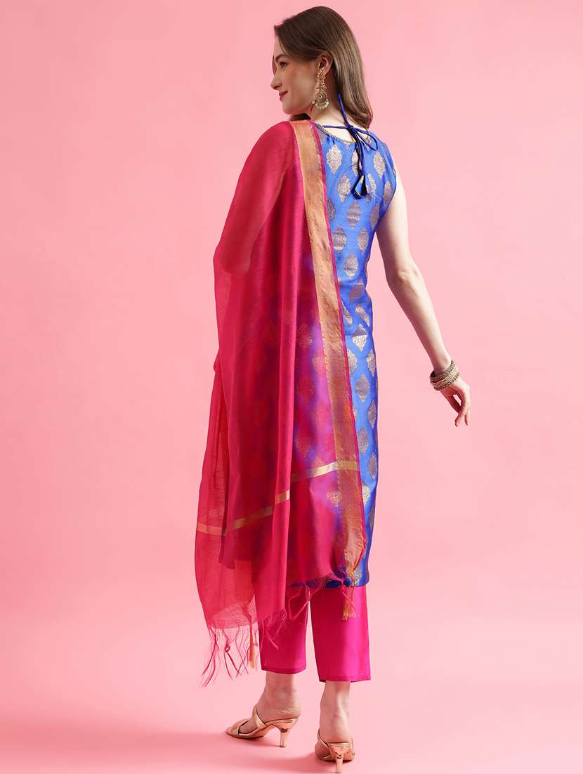 blue colored kurta pant set - 20329914 - Standard Image - 1