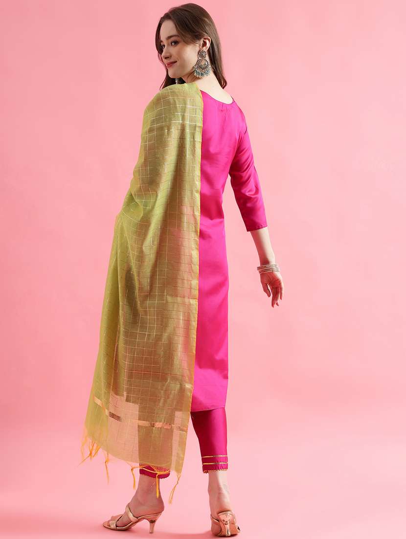 pink colored kurta pant set - 20329918 -  Standard Image - 1