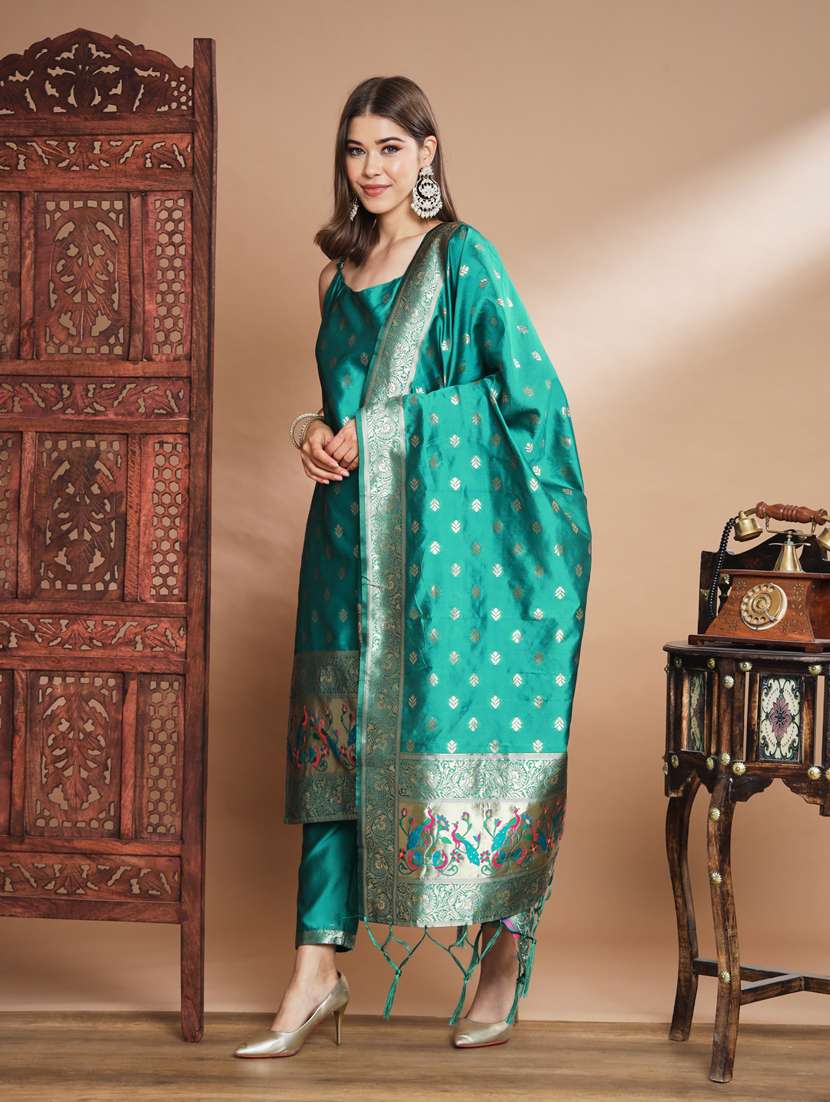 green colored kurta pant set - 20329963 - Standard Image - 1