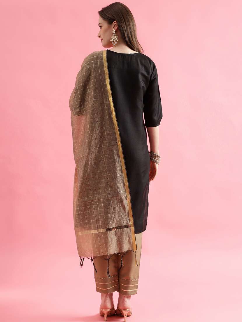 women black kurta pant set with dupatta - 20329986 - Standard Image - 1