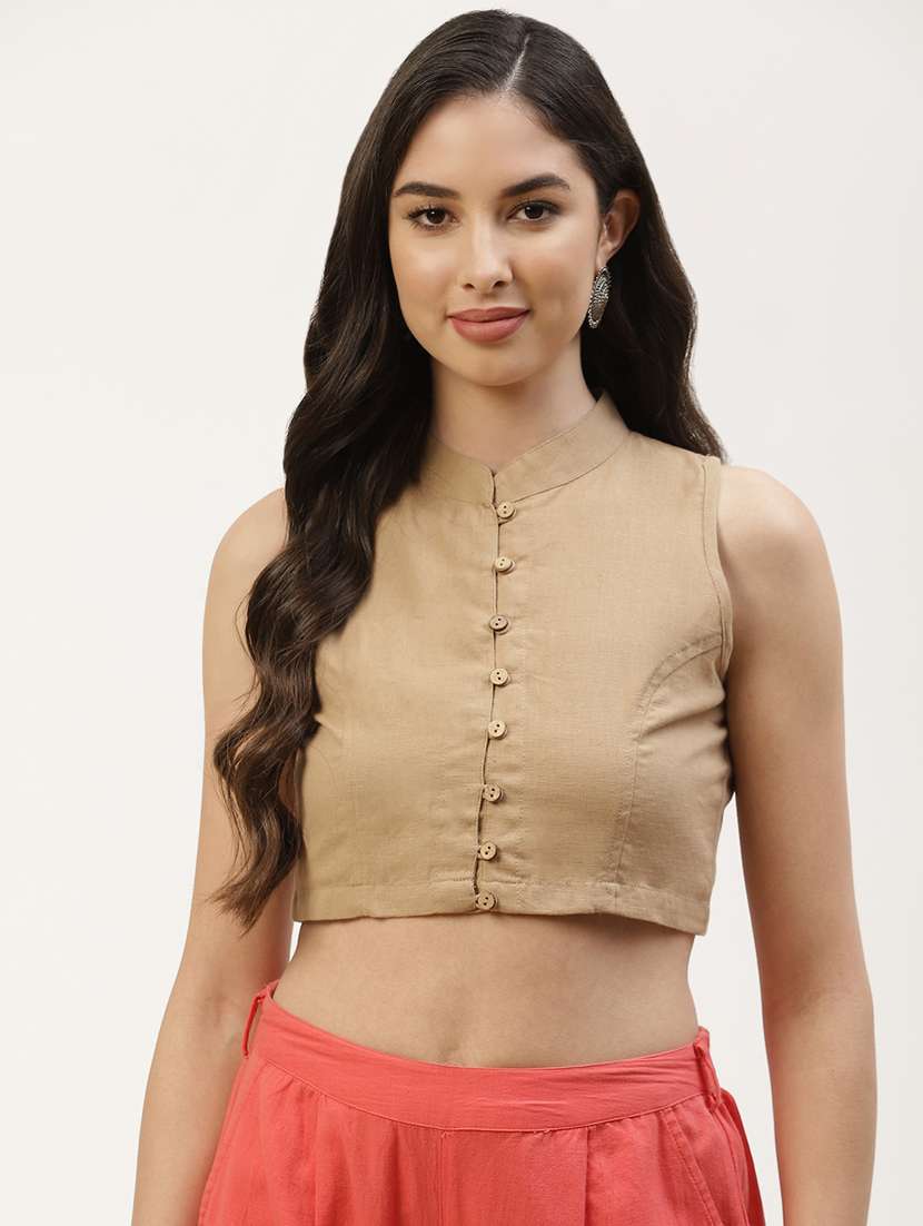 pack of 2 solid front open sleeveless blouse - 20330115 -  Standard Image - 1