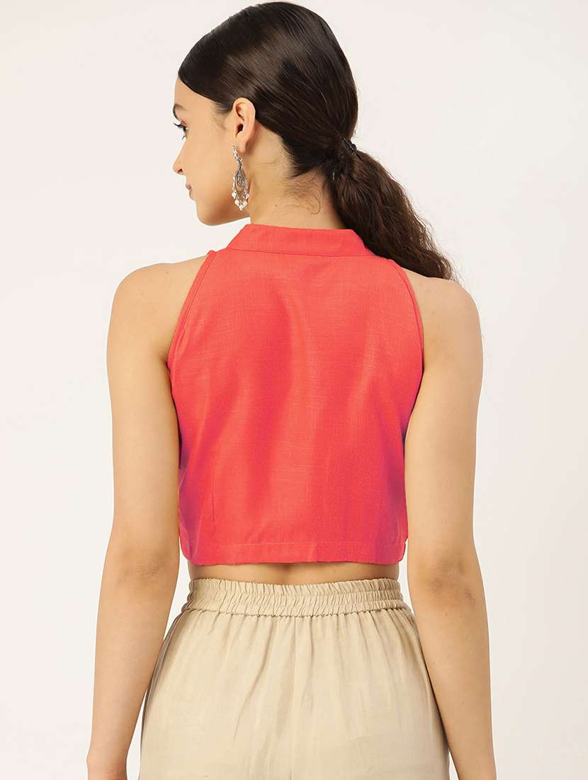 women pack of 2 solid blouses - 20330207 - Standard Image - 6