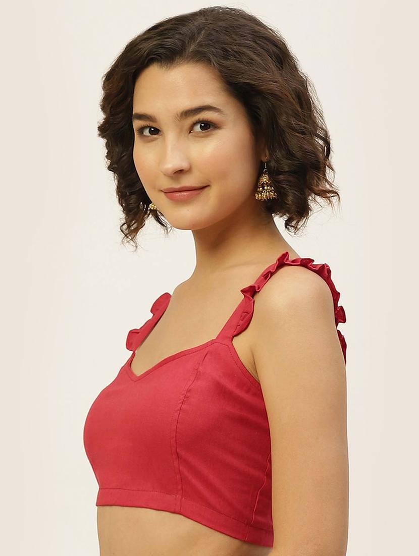red cotton regular blouse - 20330532 -  Standard Image - 1