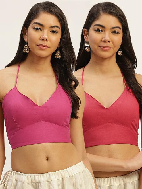 women pack of 2 solid backless blouses - 20330572 -  Standard Image - 0