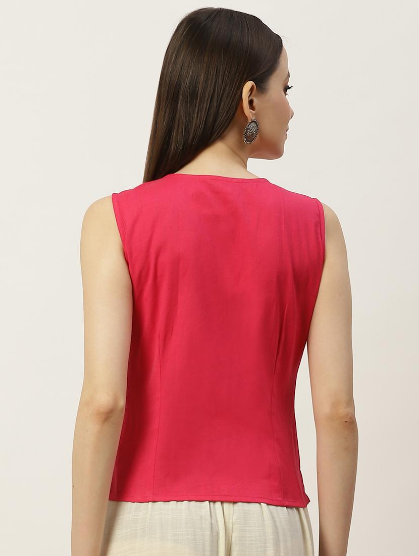 pack of 2 solid front open sleeveless blouse - 20330609 - Standard Image - 4