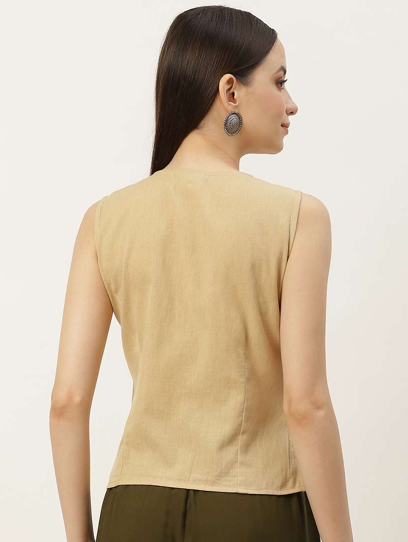 pack of 2 solid front open sleeveless blouse - 20330610 -  Standard Image - 4