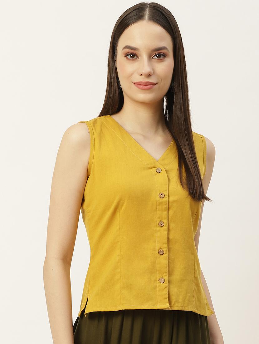 pack of 2 solid front open sleeveless blouse - 20330614 - Standard Image - 1