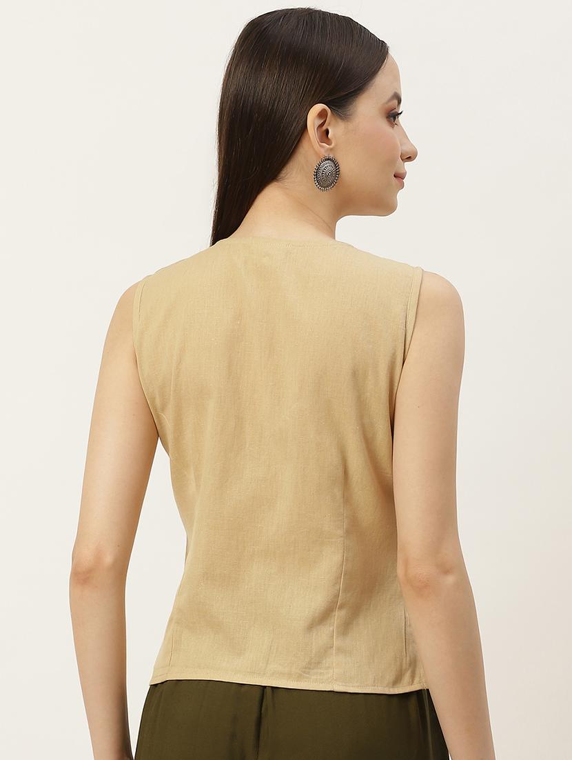 pack of 2 solid front open sleeveless blouse - 20330614 - Standard Image - 4