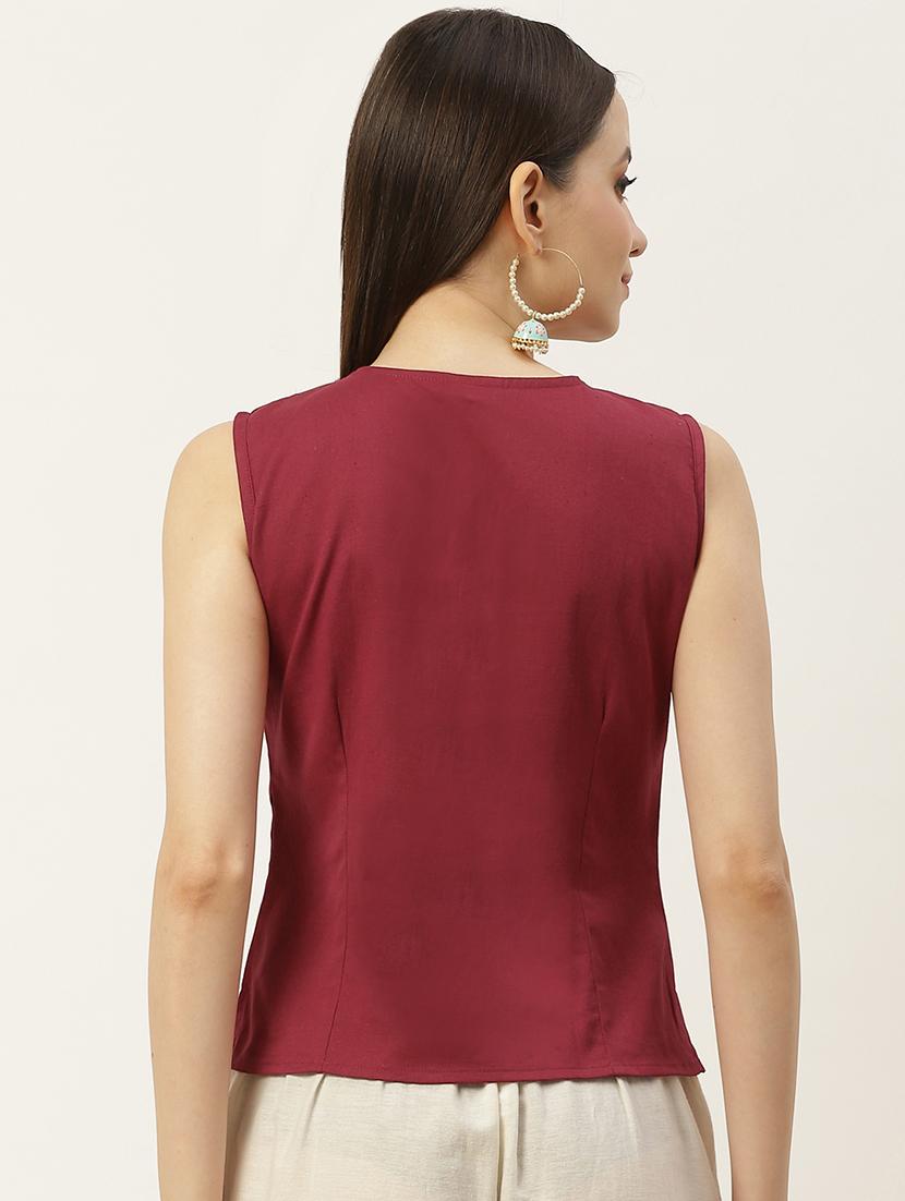 pack of 2 solid front open sleeveless blouse - 20330616 - Standard Image - 4