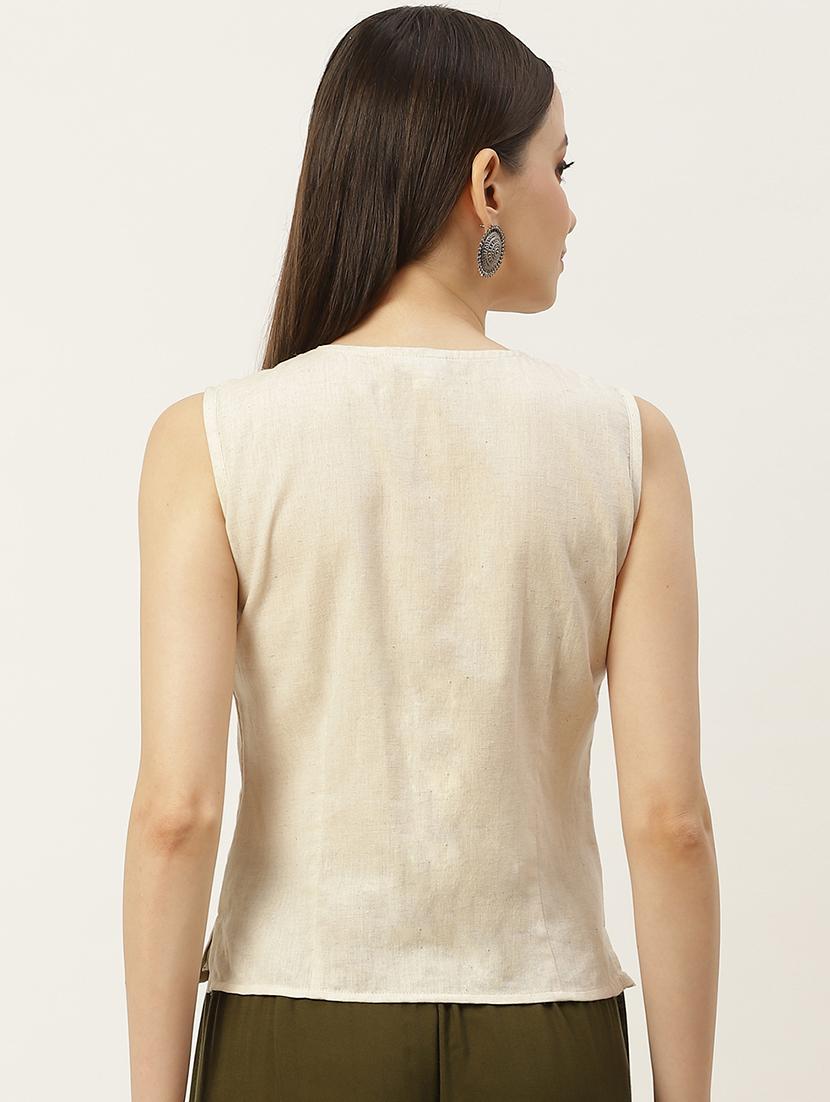 pack of 2 solid front open sleeveless blouse - 20330623 - Standard Image - 4