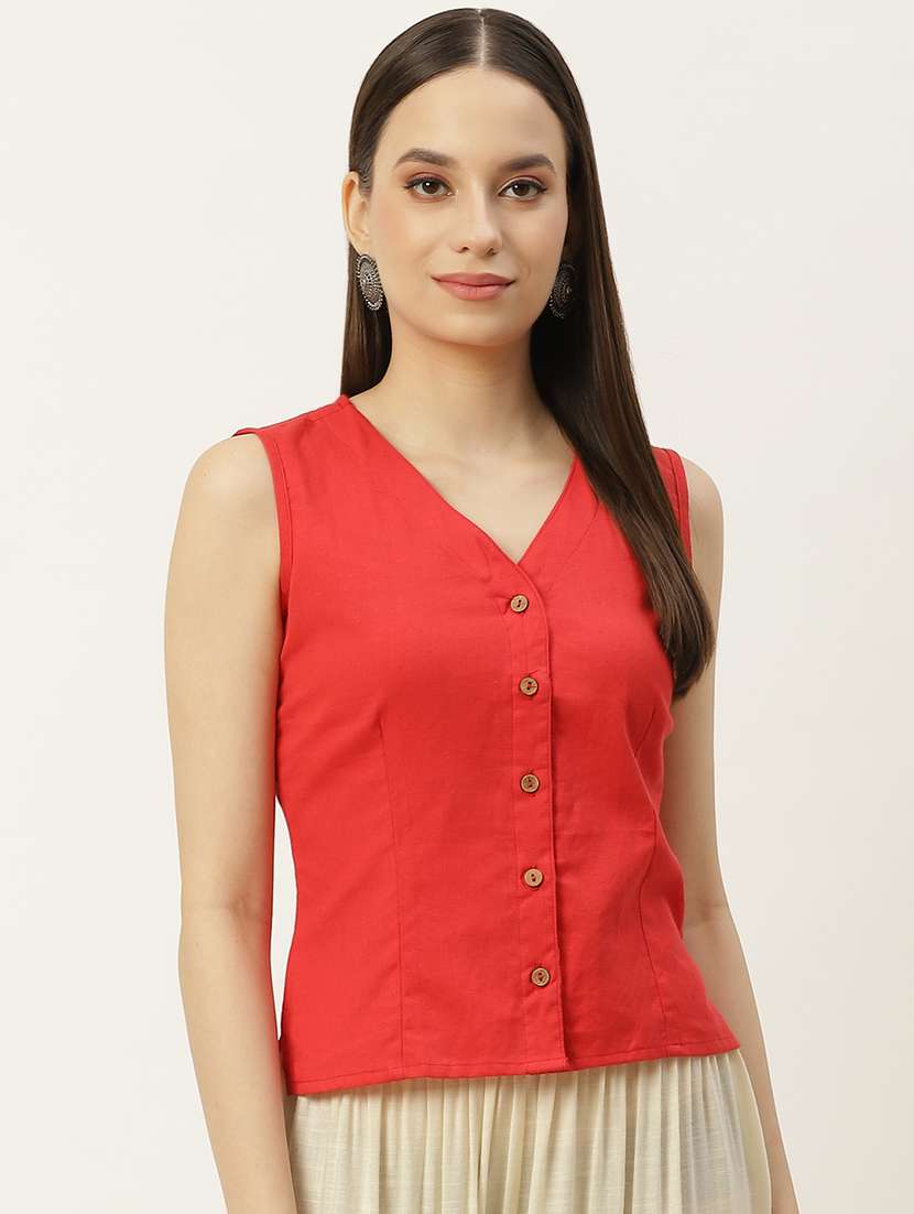 pack of 2 front closing sleeveless blouse - 20330627 - Standard Image - 1