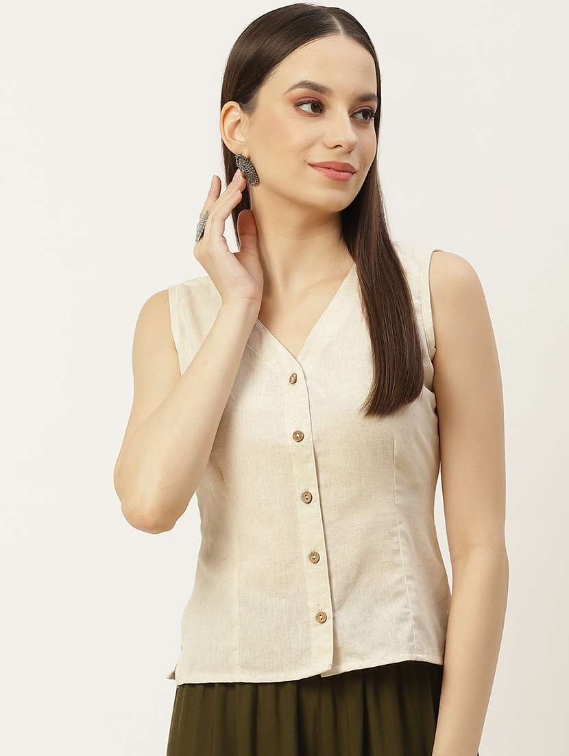 pack of 2 front closing sleeveless blouse - 20330630 - Standard Image - 1