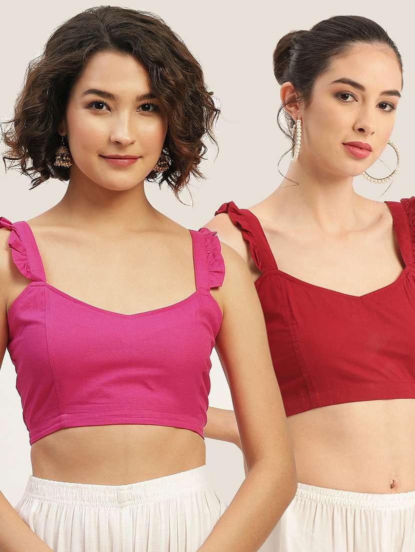 pack of 2 multi colored stitched blouse