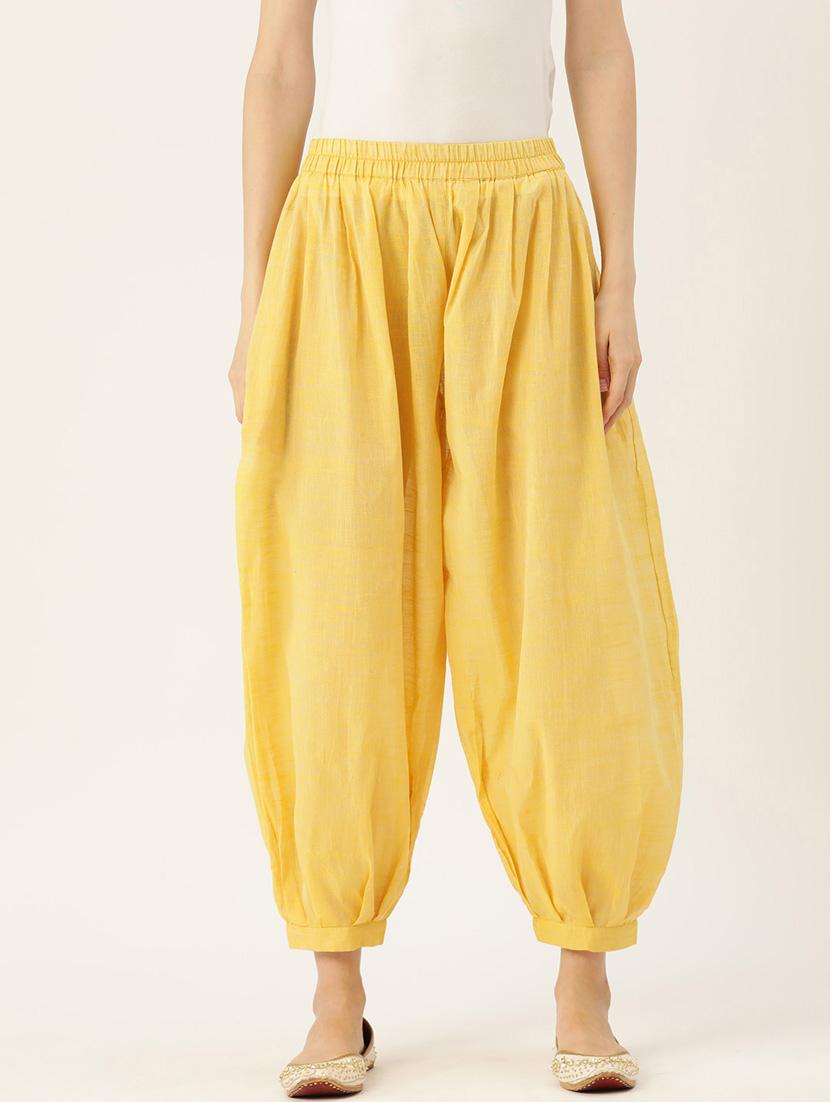 yellow cotton solid salwar - 20330698 -  Zoom Image - 0