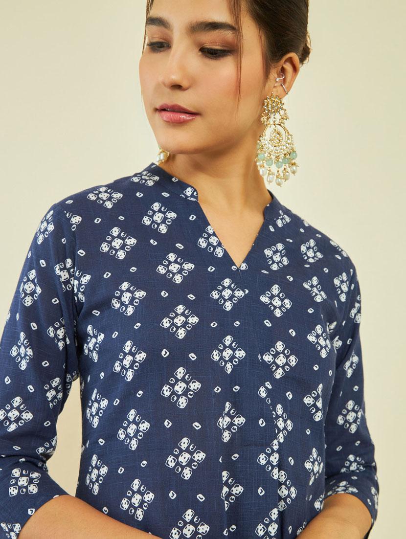 women bandhani printed a-line kurta - 20331261 - Standard Image - 4