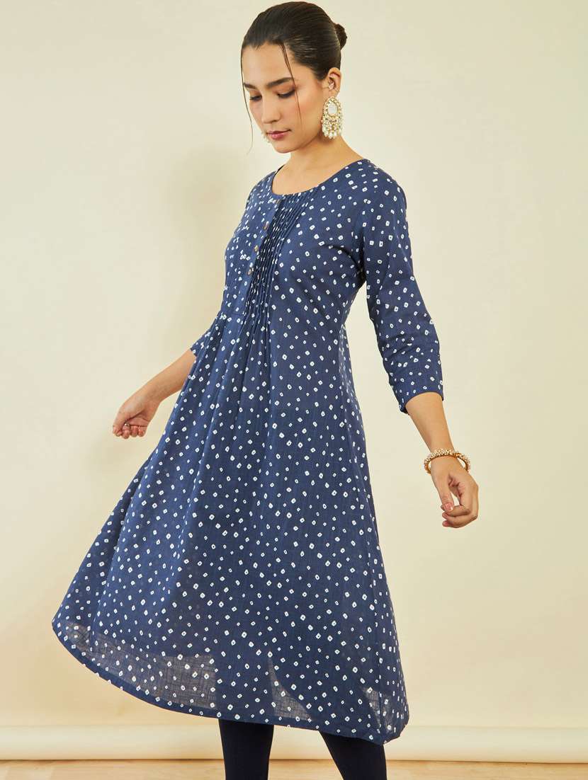 women bandhani printed a-line kurta - 20331264 -  Standard Image - 1
