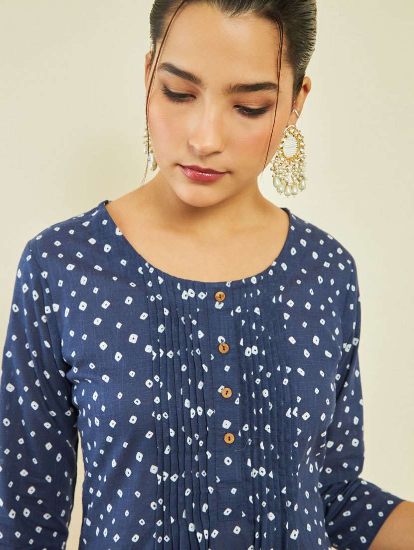 women bandhani printed a-line kurta - 20331264 -  Standard Image - 4