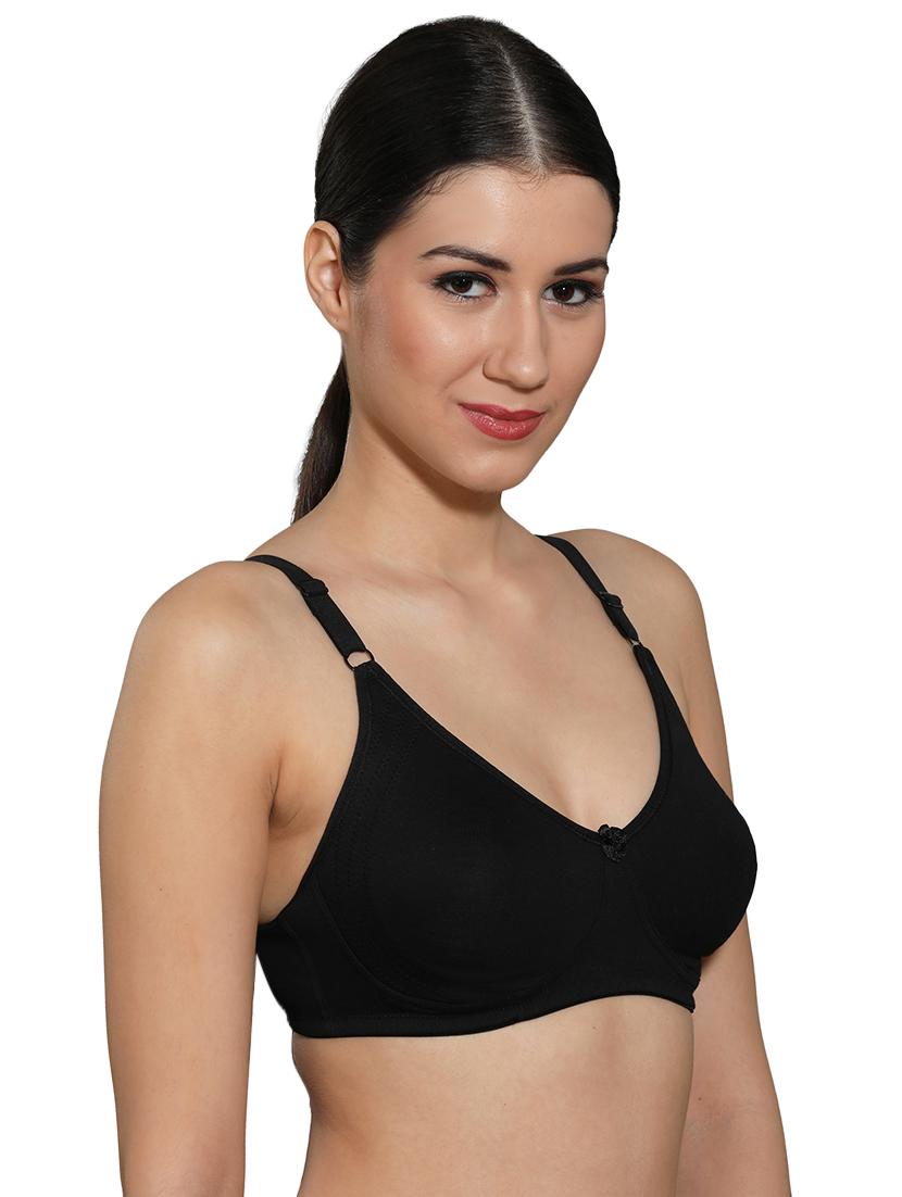 black cotton regular bra - 20331295 -  Standard Image - 1