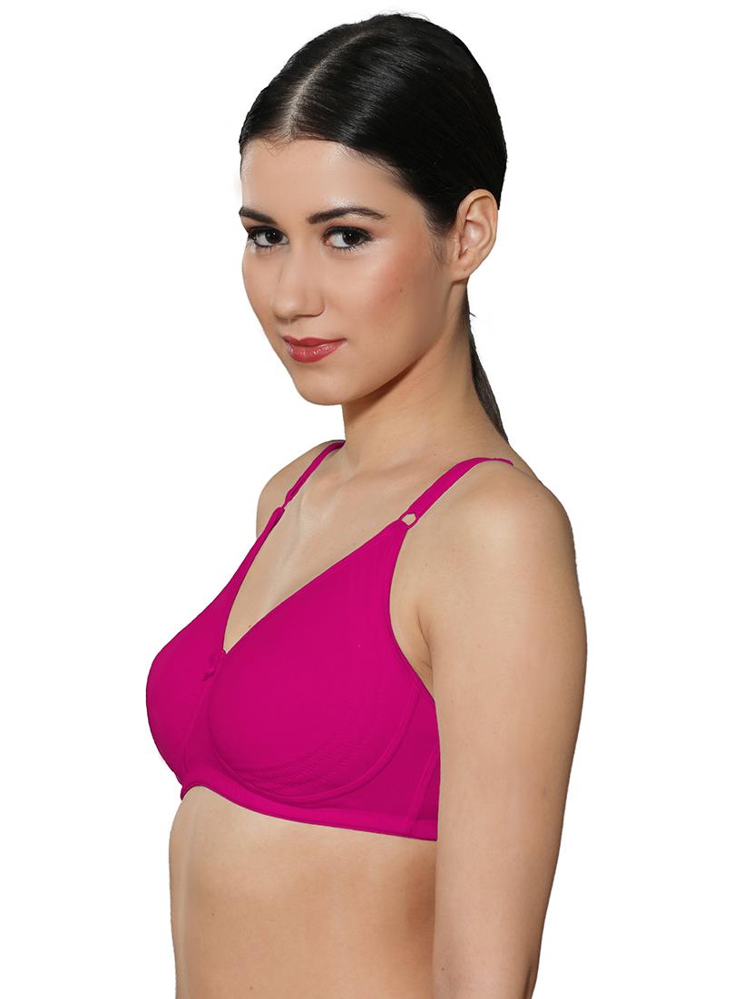 pink cotton regular bra - 20331298 -  Standard Image - 1