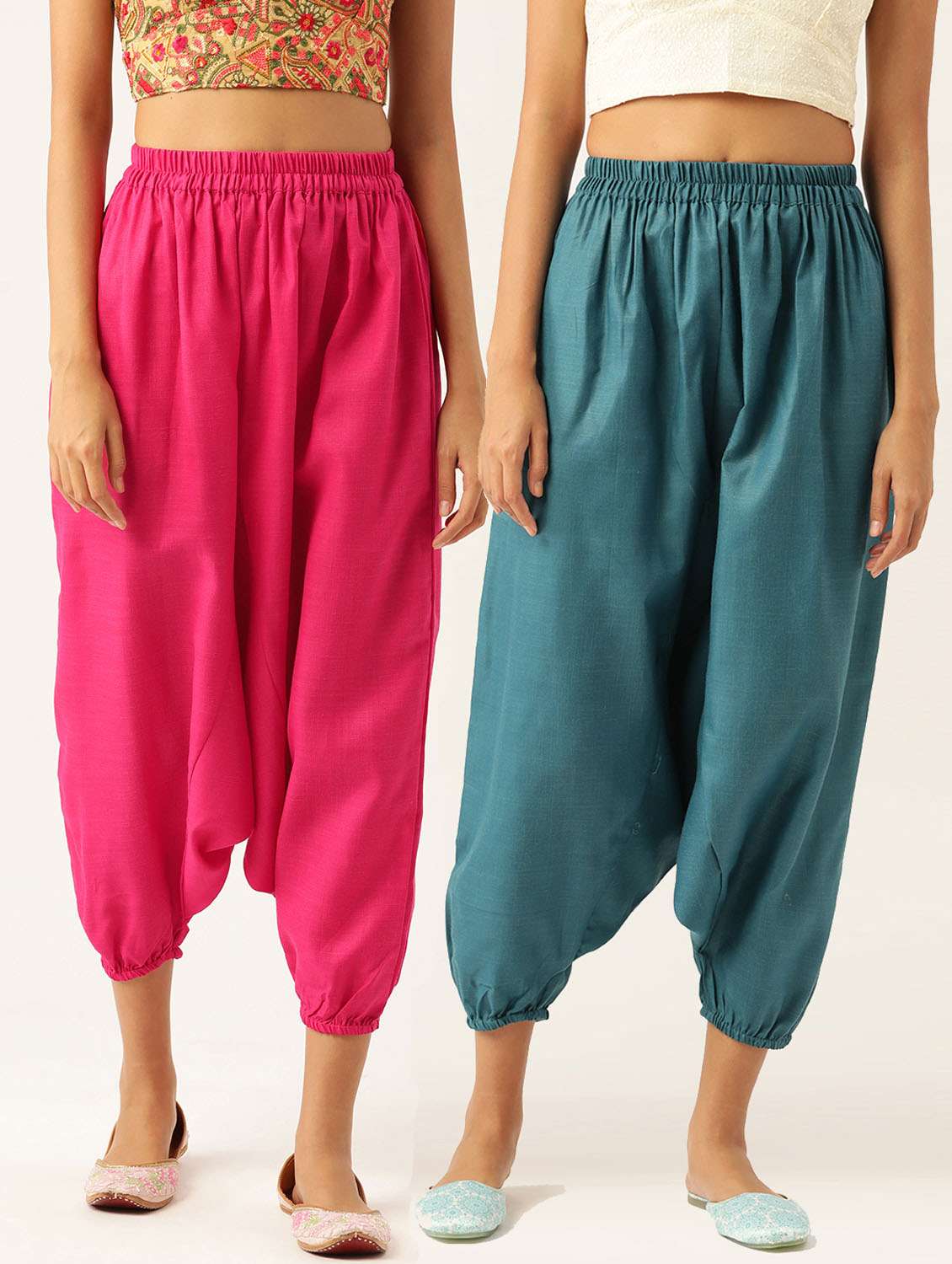women multi colored cotton harem pant trouser