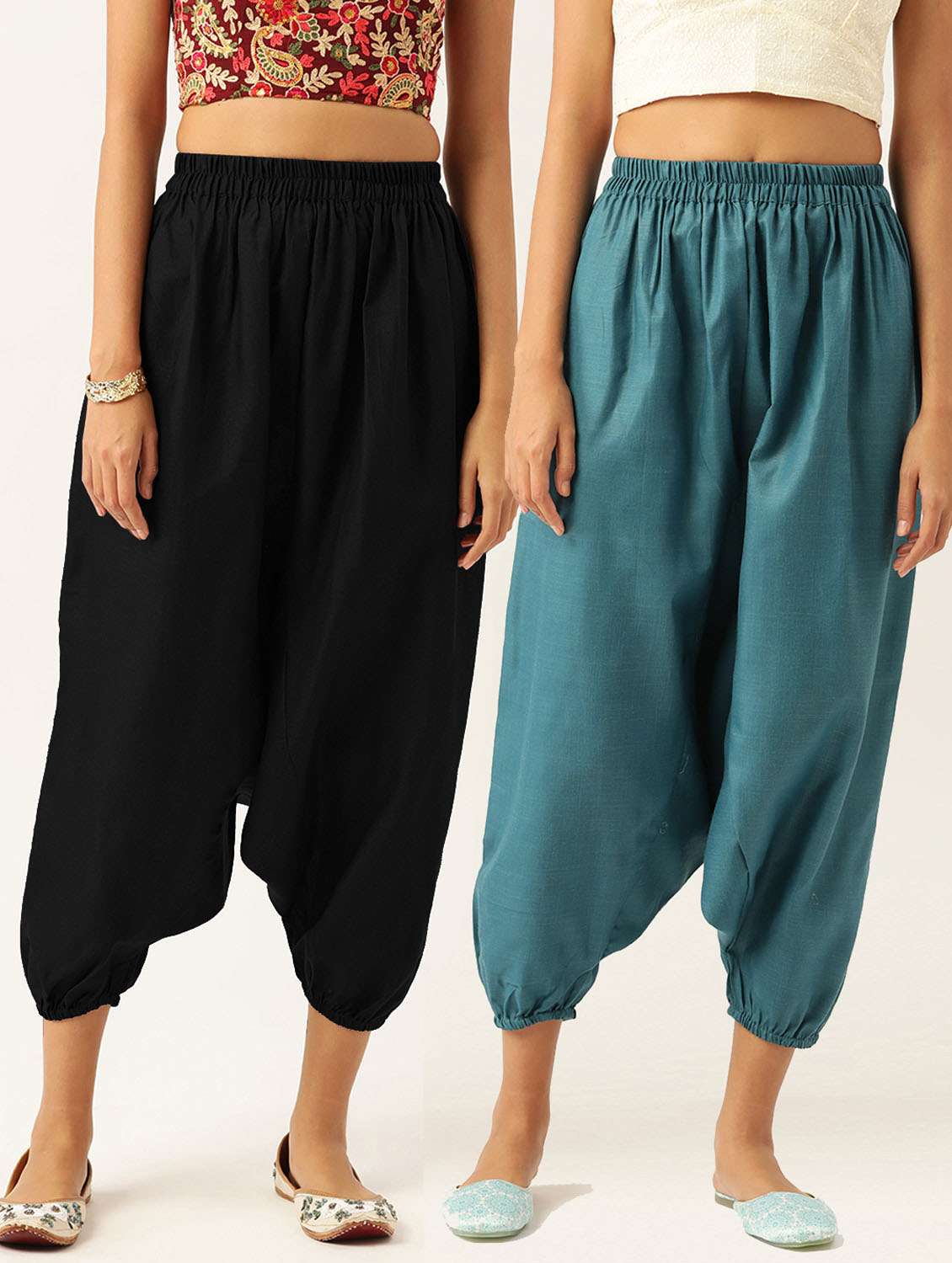 combo of 2 multi colored cotton harem pant trouser - 20331420 - Zoom Image - 0