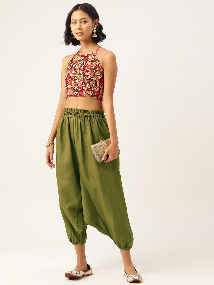 combo of 2 multi colored cotton harem pant trouser - 20331428 - Standard Image - 4