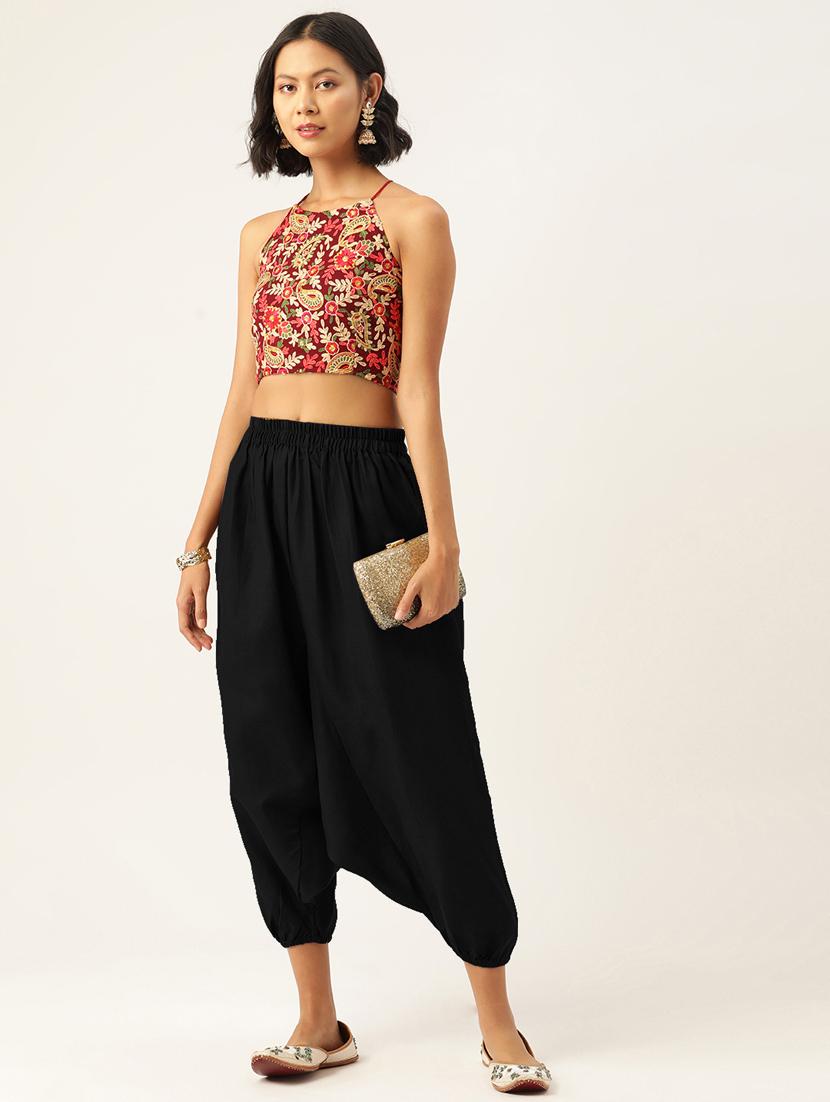 combo of 2 multi colored cotton harem trousers - 20331434 - Standard Image - 4